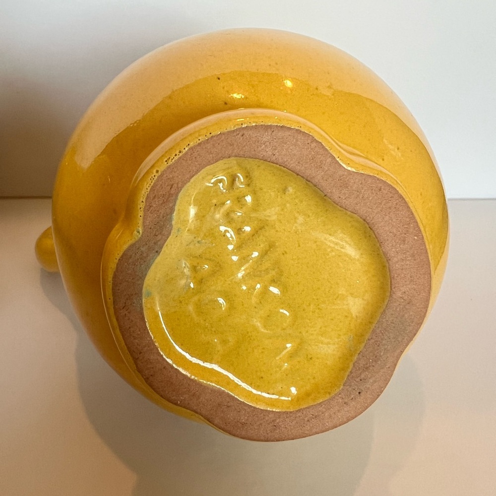 Vintage Frankoma Yellow Creamer Pitcher Set of 2 Mid Century Farmhouse Decor - Picture 4 of 9